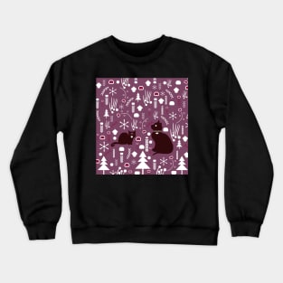 Wintry kitties in purple Crewneck Sweatshirt